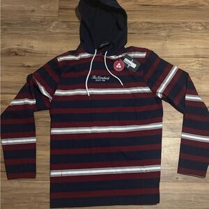 The Hundreds Navy and Red Striped Hoodie